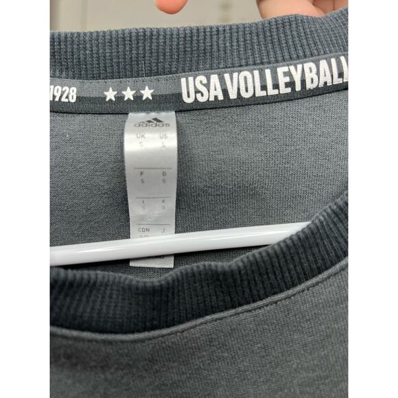 Adidas USA Volleyball Crewneck Sweatshirt Monochromatic Black/ Gray Sz: Small - Picture 2 of 4